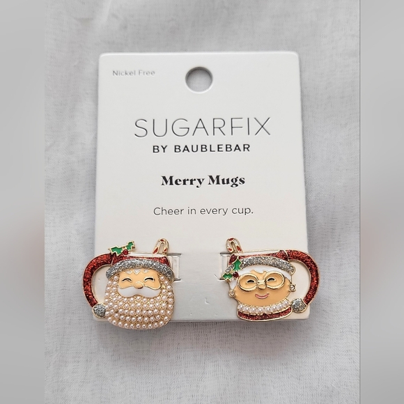NWT! Pearl Embellished Santa and Mrs. Claus Sugarfix Merry Christmas Ear… - Picture 4 of 4